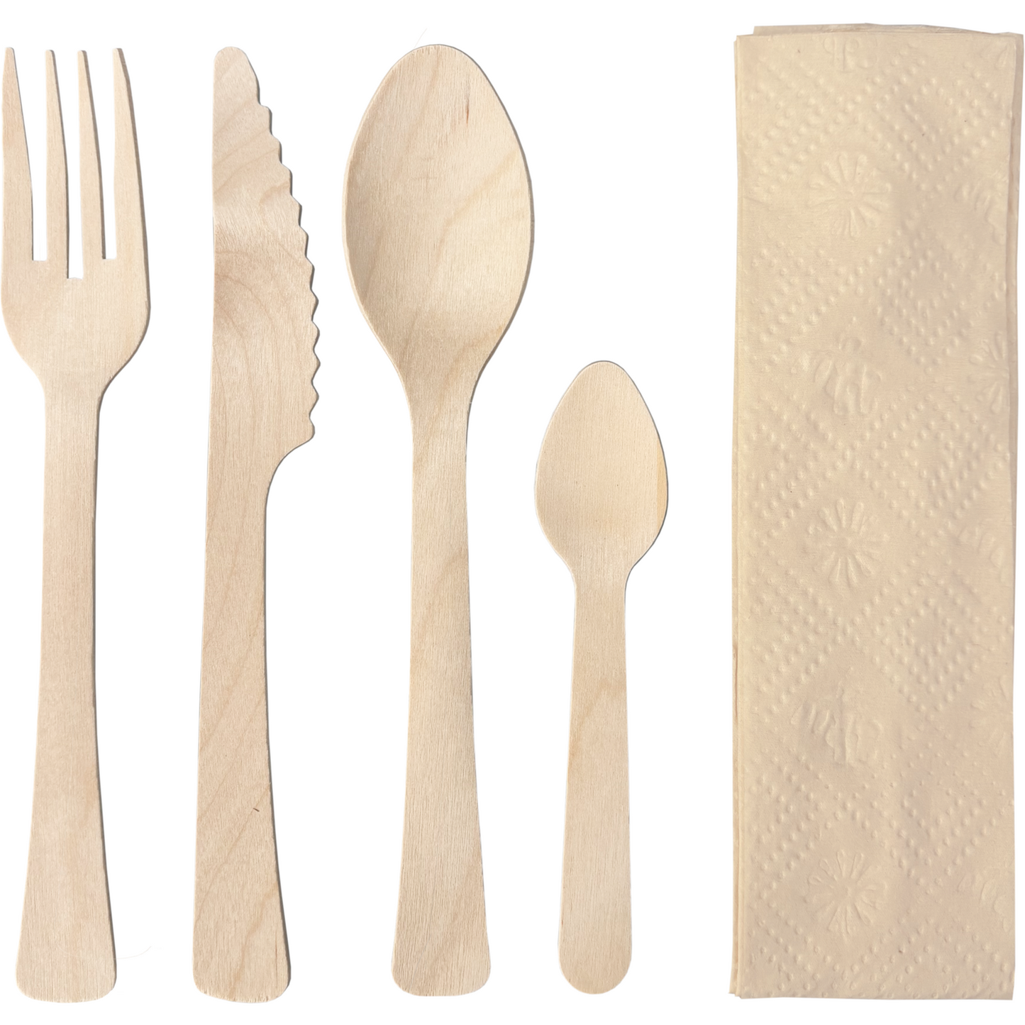 Depa - Bestekset | incl. Servet | hout | 160mm | naturel | 400 stuks