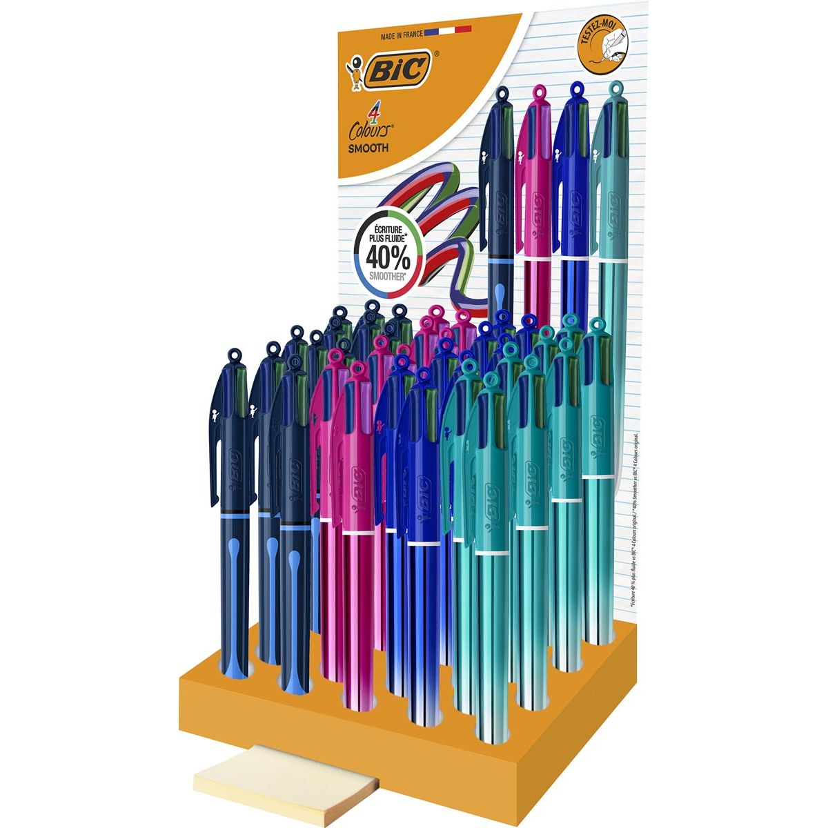 BIC - Colours Smooth Drop/Gradiant 4-kleurenbalpen, medium, display van 36 stuks