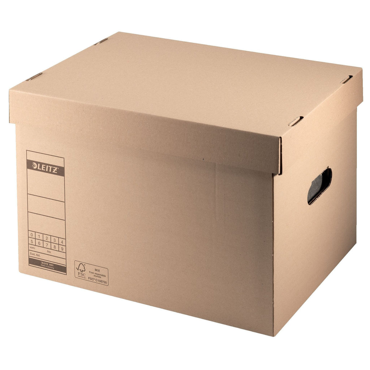 Leitz - Archiv- und Transportbox mit Deckel 335x280x440mm naturbraun