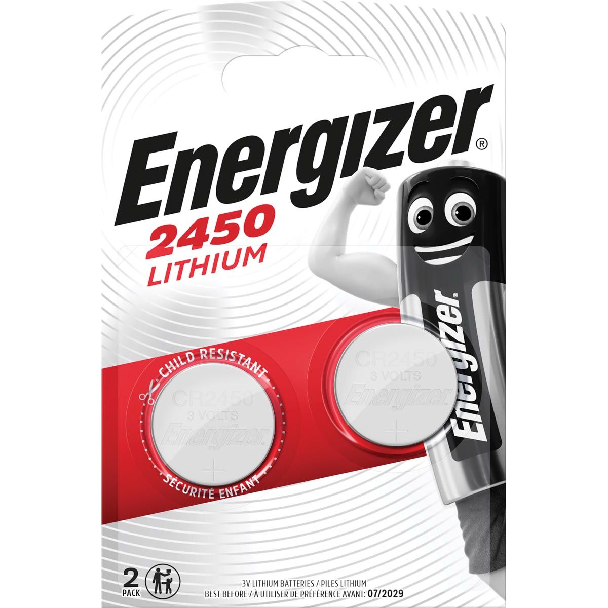 Energizer - Knopfzelle CR2450, Blister mit 2 Stück