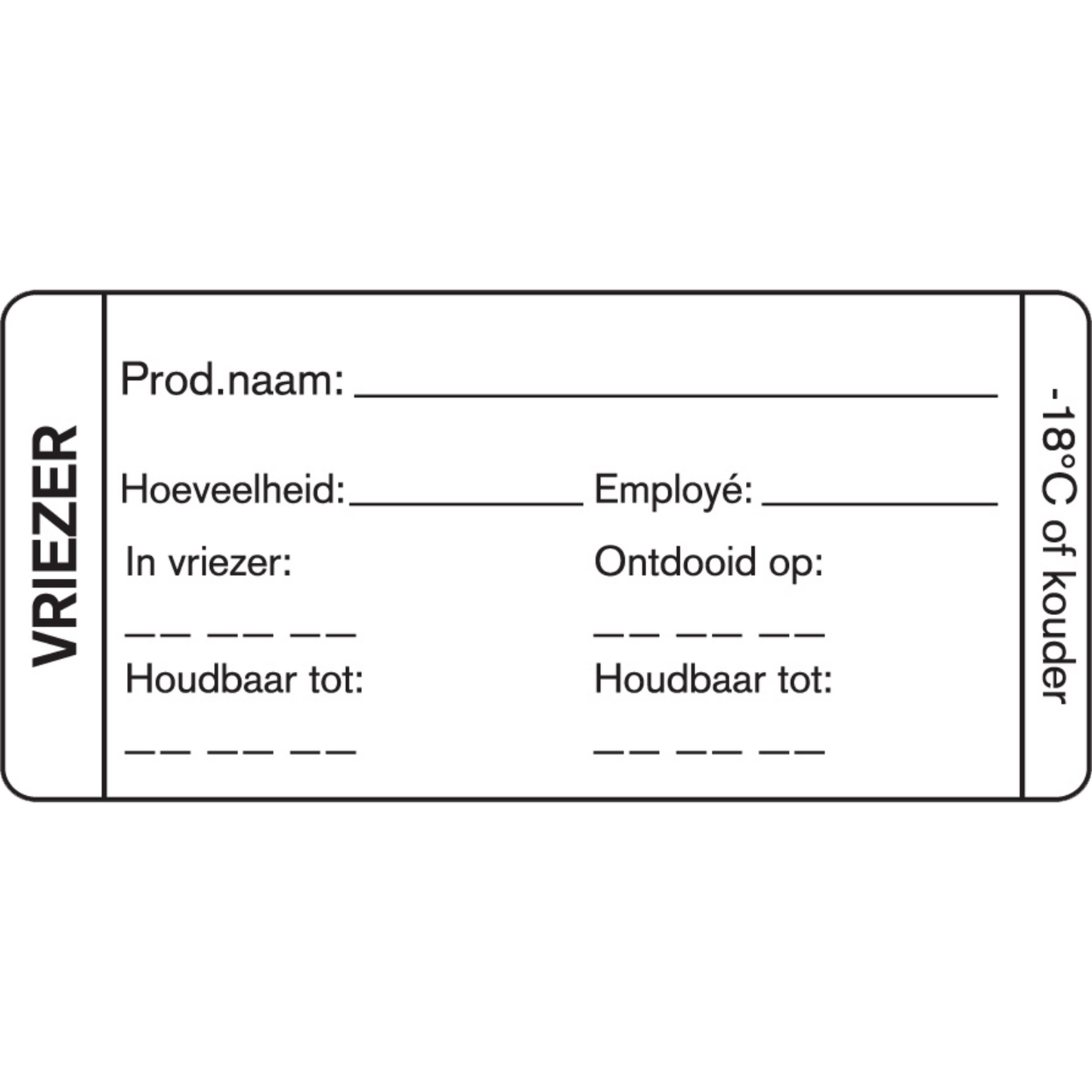 Klika - Label | papier | 35x75mm | rol à 500 stuks | wit | 18 rol