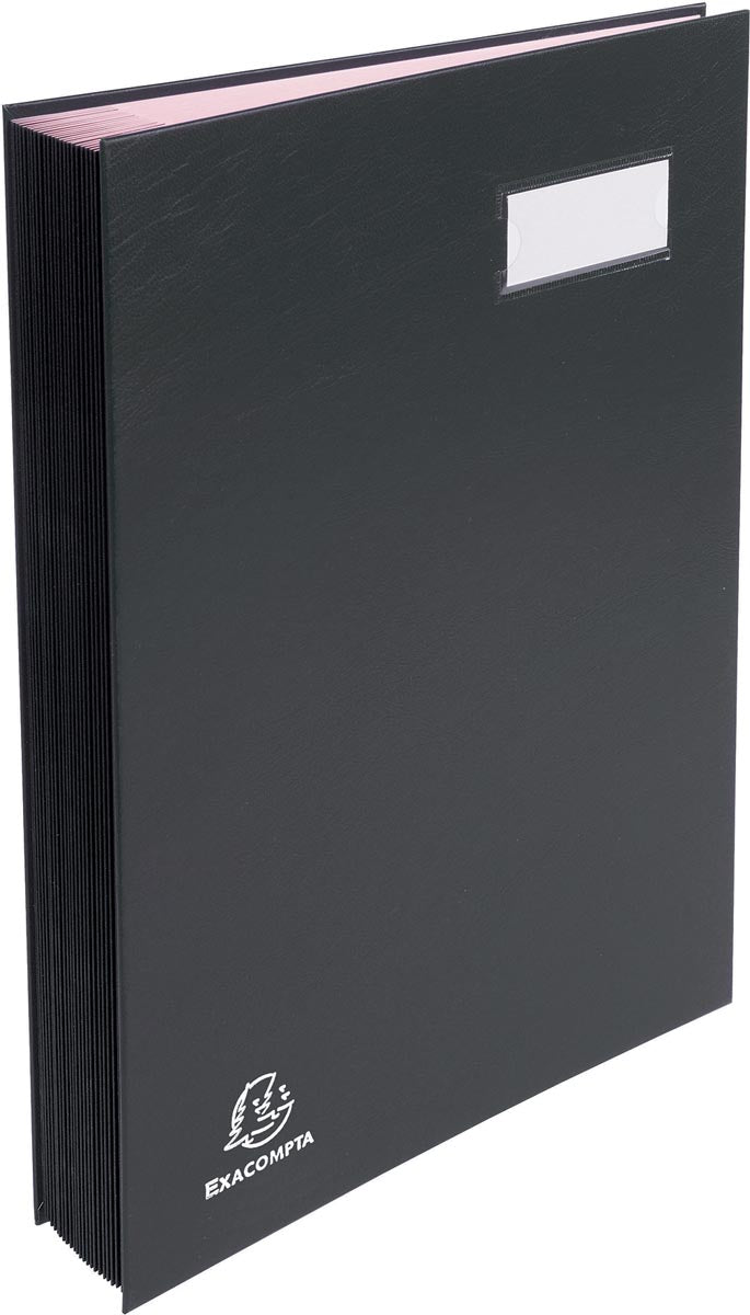 Exacompta - Handzeichenmappe für ft 24 x 35 cm, aus mit PVC überzogenem Karton, 20 Unterteilungen, schwarz