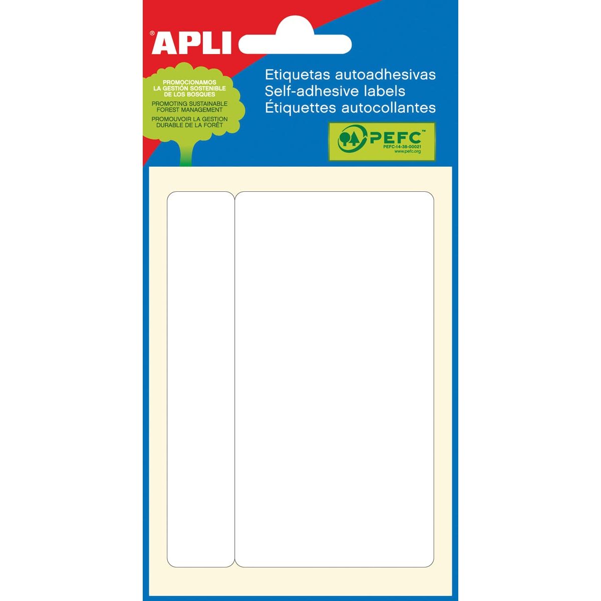 Apli – weiße Etiketten, 53 x 100 mm (B x H), 6 Stück, 1 pro Blatt (2687)