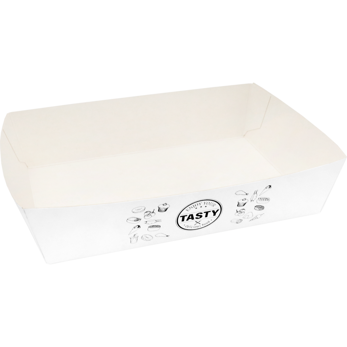Klika - Bak | Karton + kleicoating | A50 | TASTY | snackbak | 160x110x40mm | wit | 400 stuks