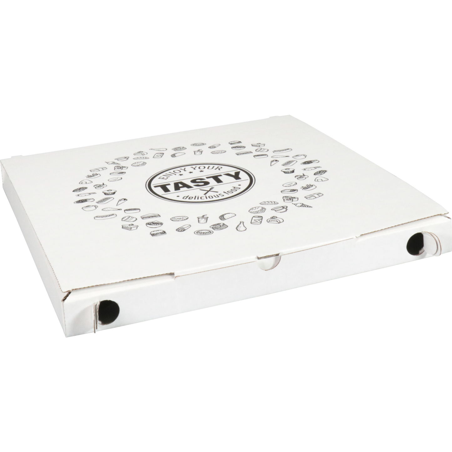 Klika - Pizzakarton | LECKER | Wellpappe | 32x32x3cm | pflanzlich | weiß | 150 Stück