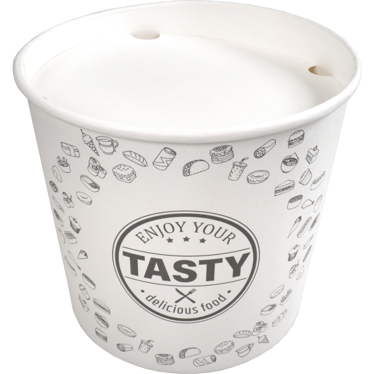 Klika - Bak | Karton + PE | 2150ml | TASTY | incl. Deksel | foodbucket | 160mm | wit | 150 stuks