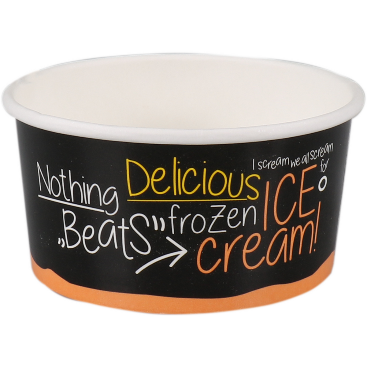 Depa - Cup | ijscup | 150ml | 6oz | Ø 96mm | 49mm | karton + PE | zwart/oranje | 1000 stuks