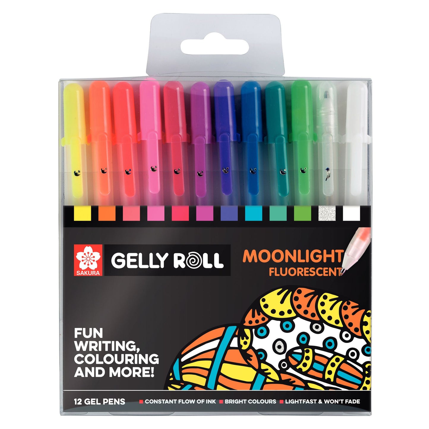 Sakura - Gel Writer Gelly Roll Moonlight fluoreszierendes Set mit 12 Farben