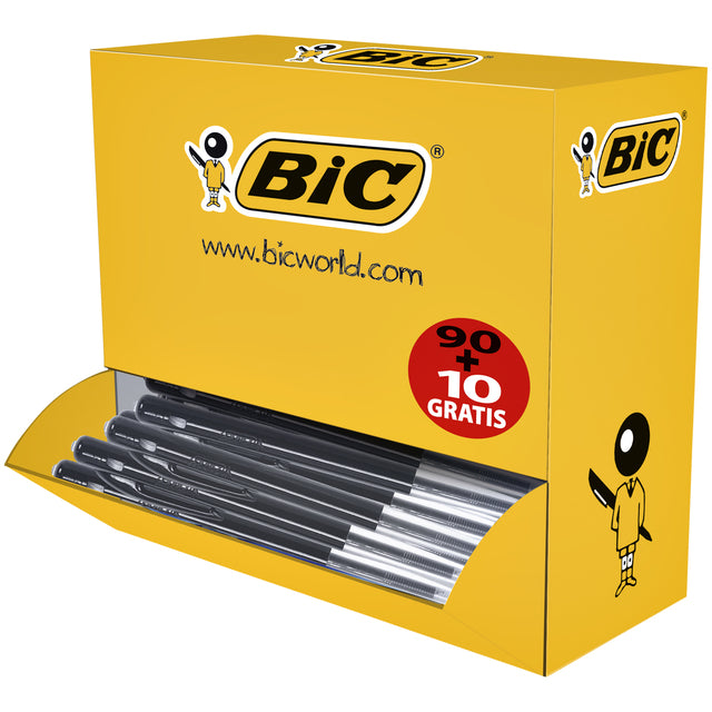 Bic - Kugelschreiber M10 mittelschwarz, Box mit 90 + 10 gratis