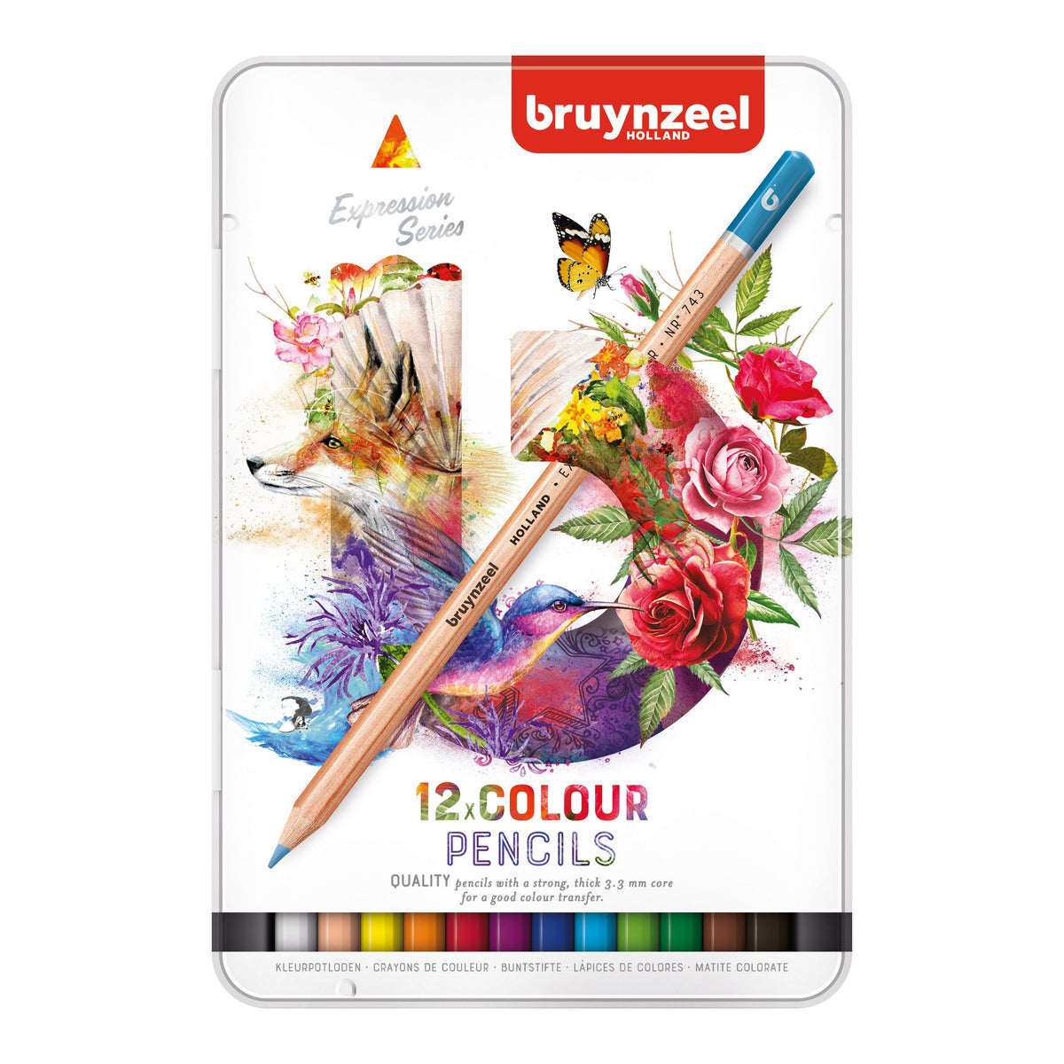 Bruynzeel - Buntstifte Sion Color Dose mit 12 Stück sortiert | 6 Stück