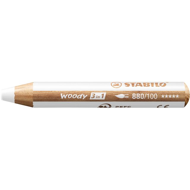 Stabilo - Buntstifte 880 woody 3 in 1 Multitalent weiß