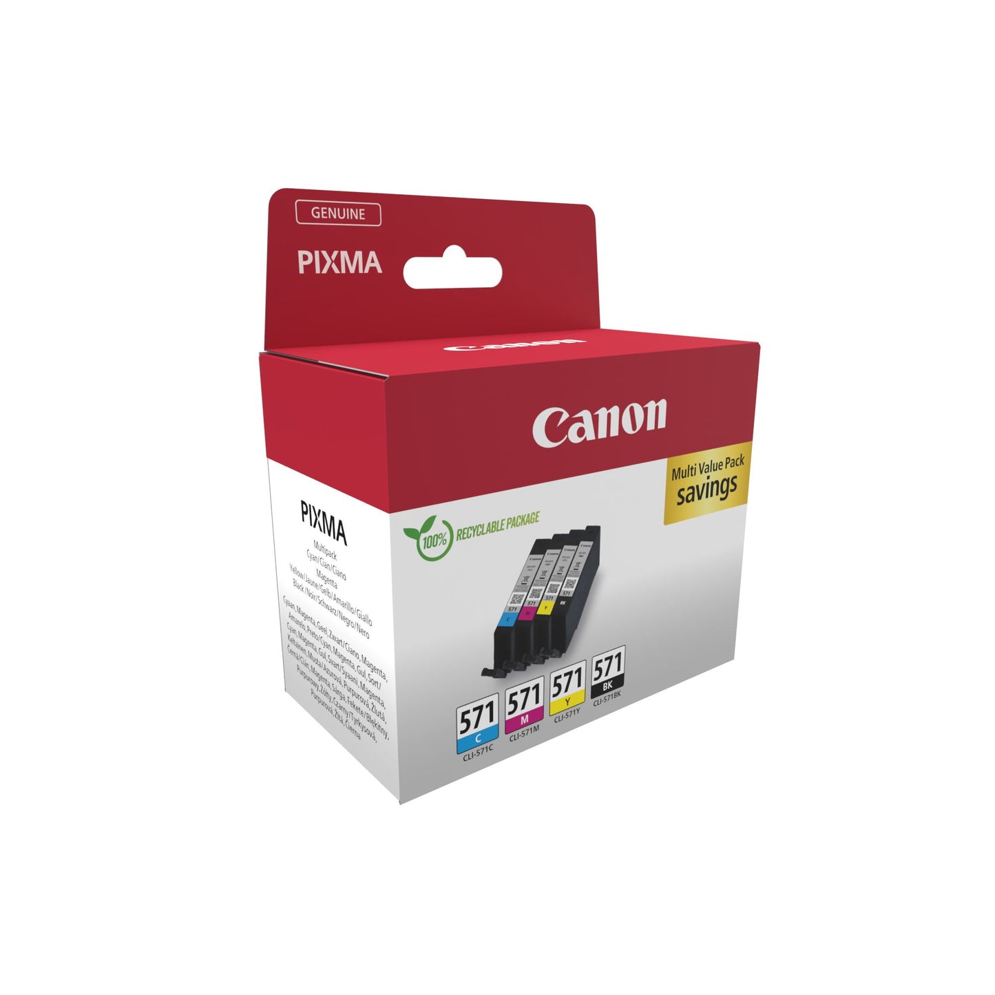 Canon - Tintenpatrone CLI-571, 345 Seiten, OEM 0386C009, 4 Farben