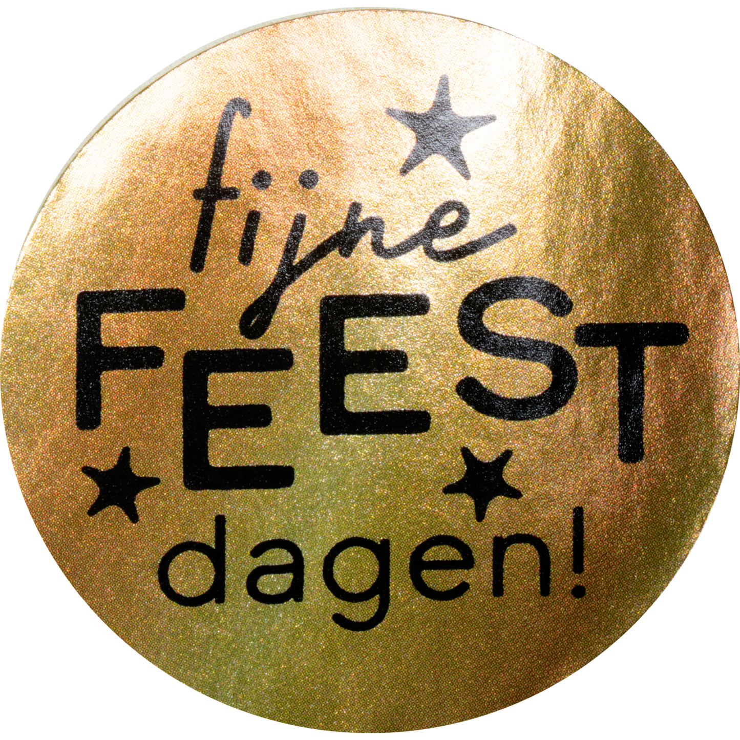 Klika - Etiket | Cadeauetiket | papier | Fijne Feestdagen | ∅45mm | goud/zwart | rol à 500 stuks