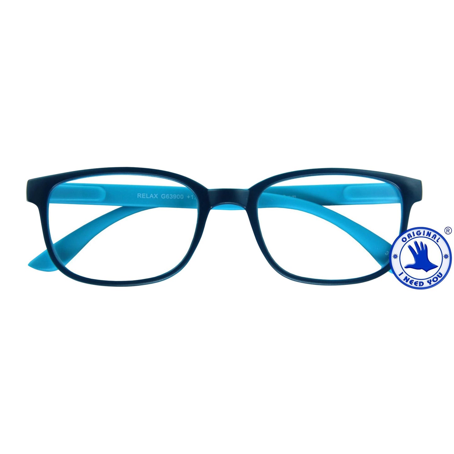 ICH BRAUCHE DICH – Lesebrille +2,50 dpt Relax blau-hellblau
