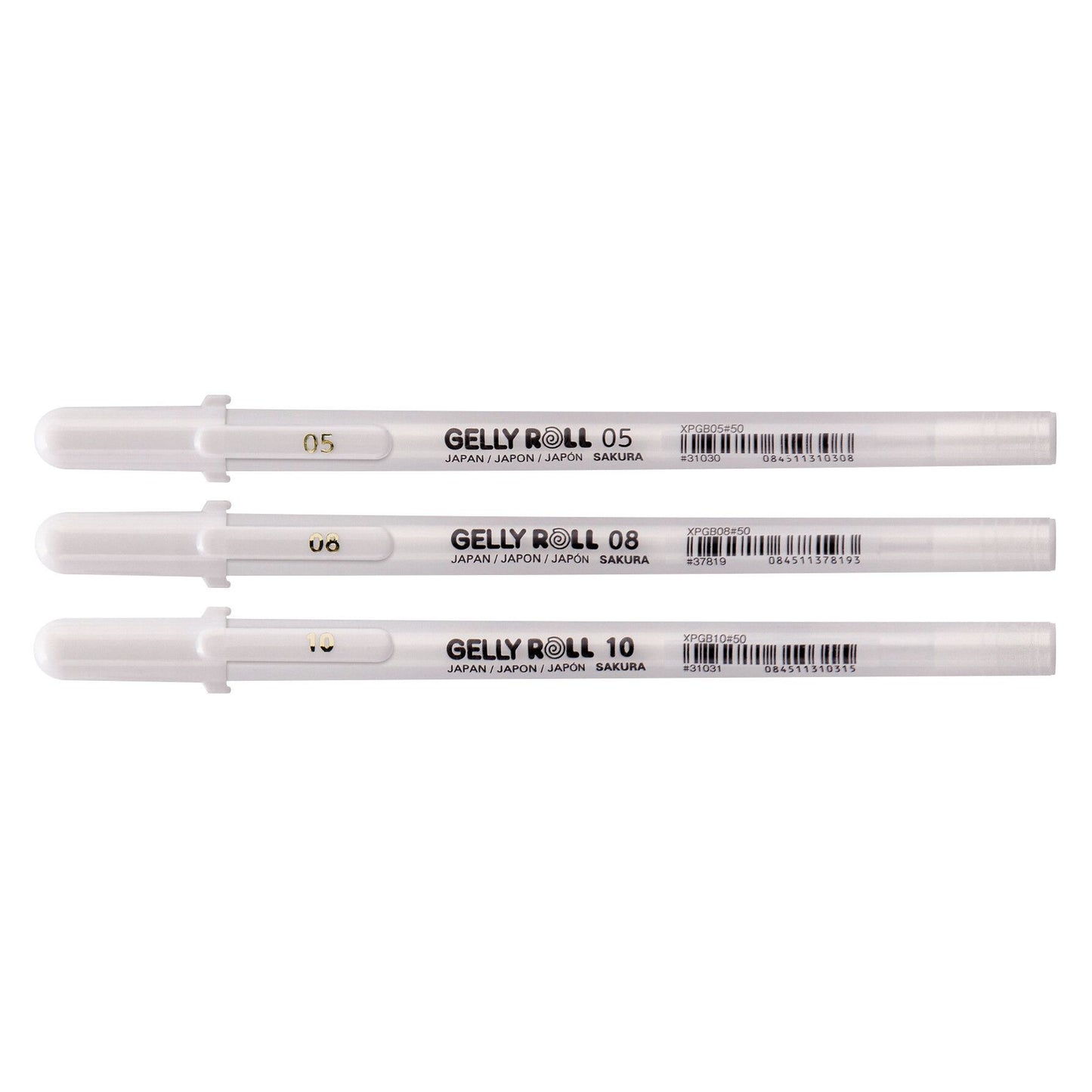 Sakura - Gel Writer Gelly Roll Classic Set mit 3 Breiten weiß | 6 Stück