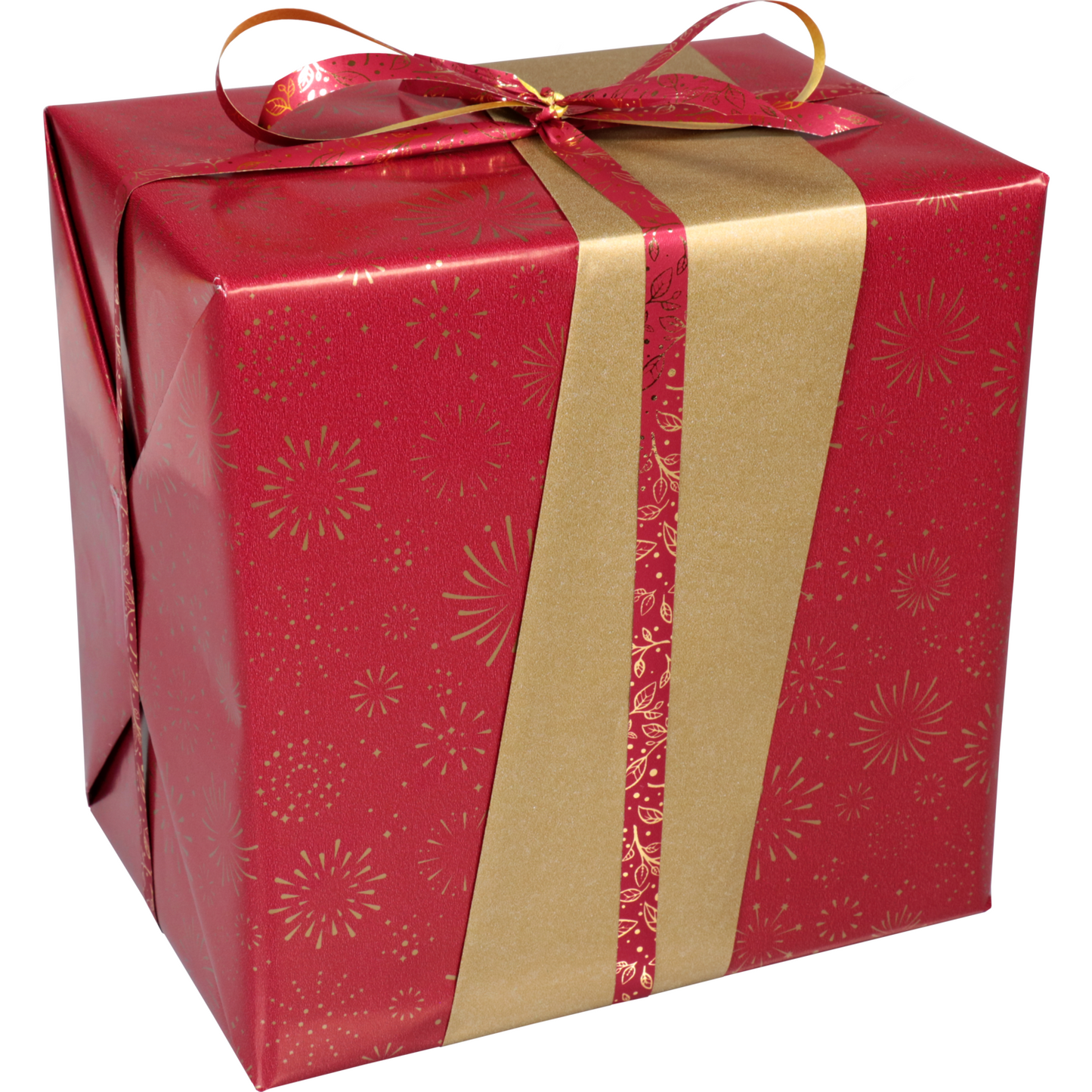 Klika - Geschenkpapier | 50cm | 200m | 80gr/m² | Feuerwerk | rot/gold