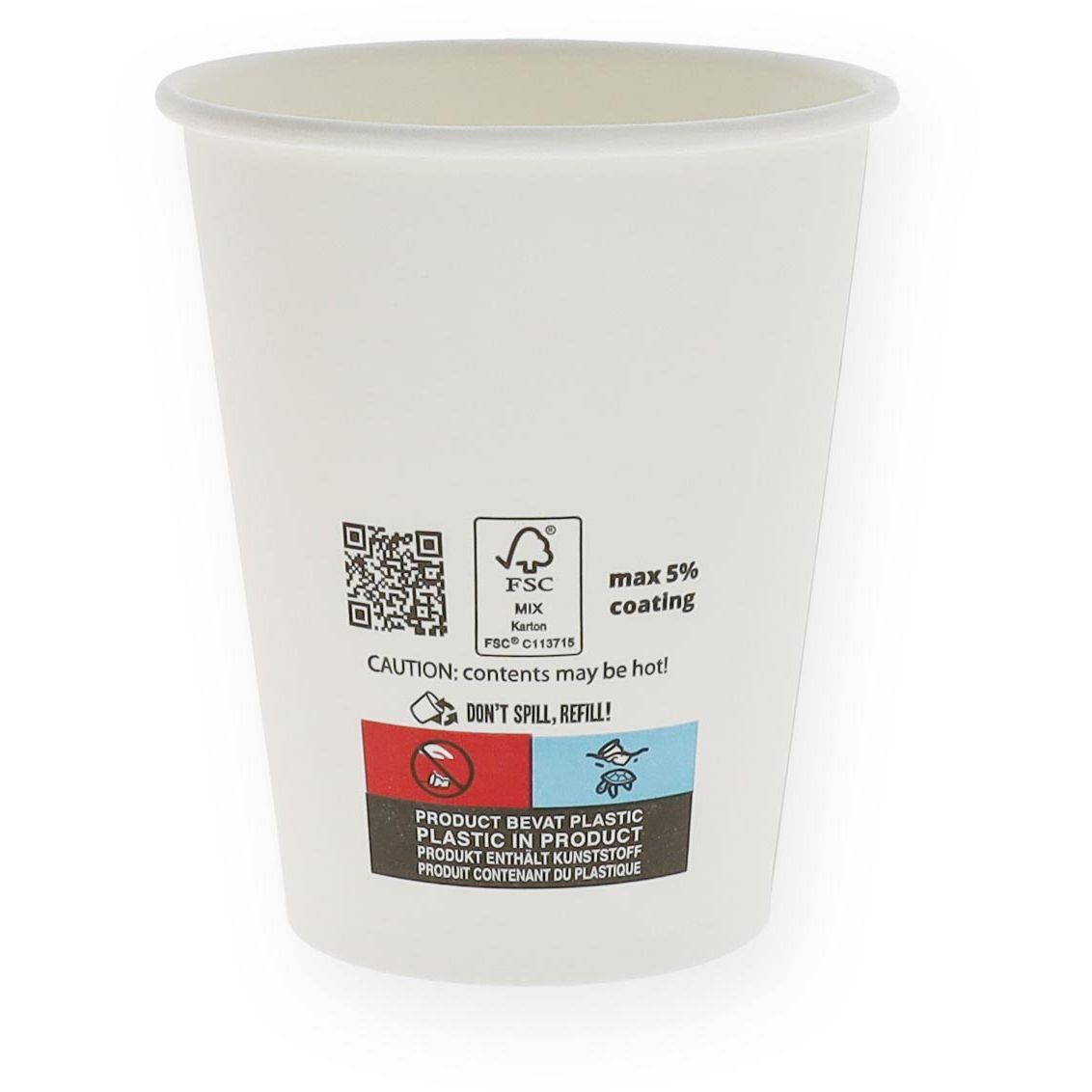 Conpax - Beker uit karton, 237 ml, diameter 80 mmn wit, doos van 1000 stuks