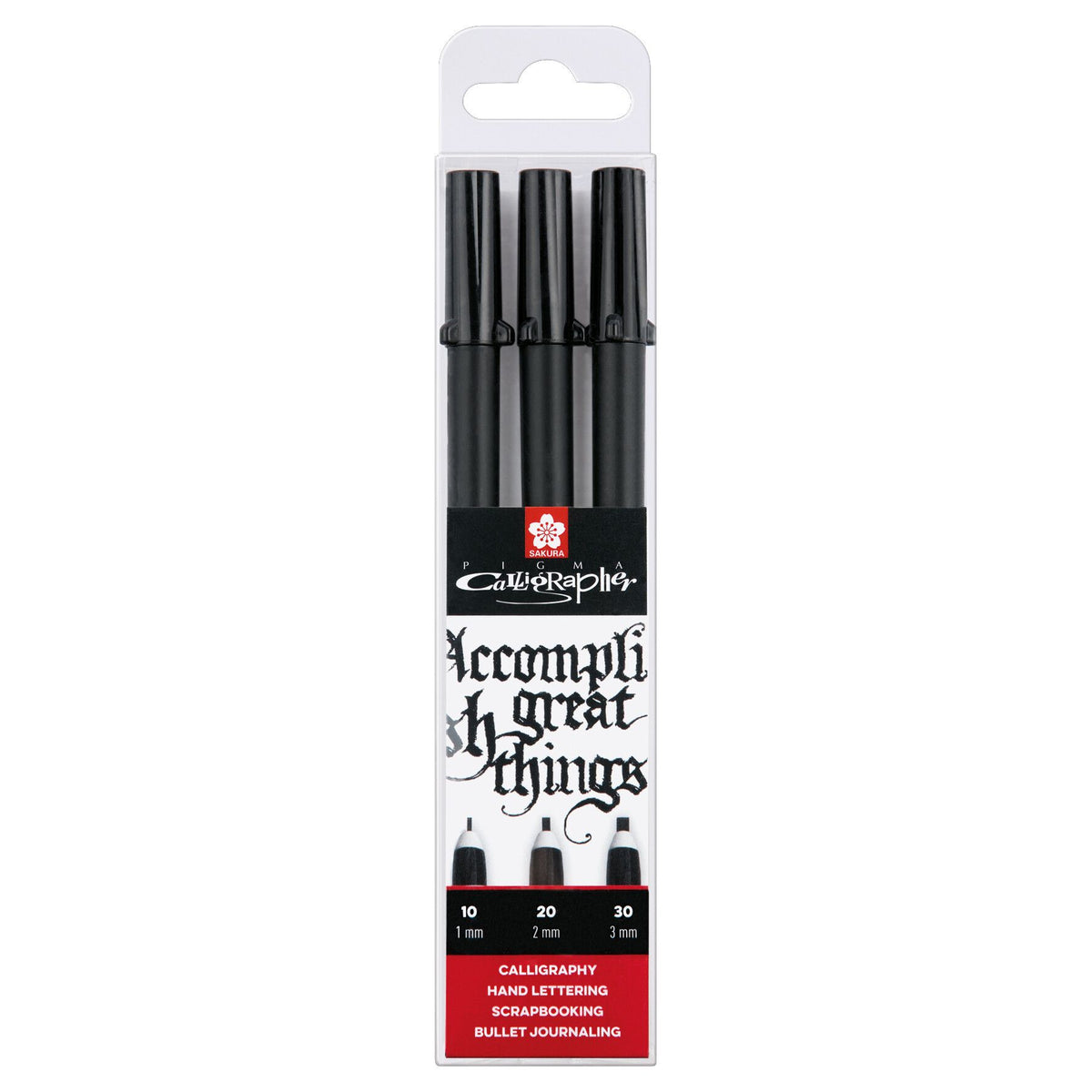 Sakura - Kalligraphiestift Calligrapher 3er-Set schwarz | 5 Stück