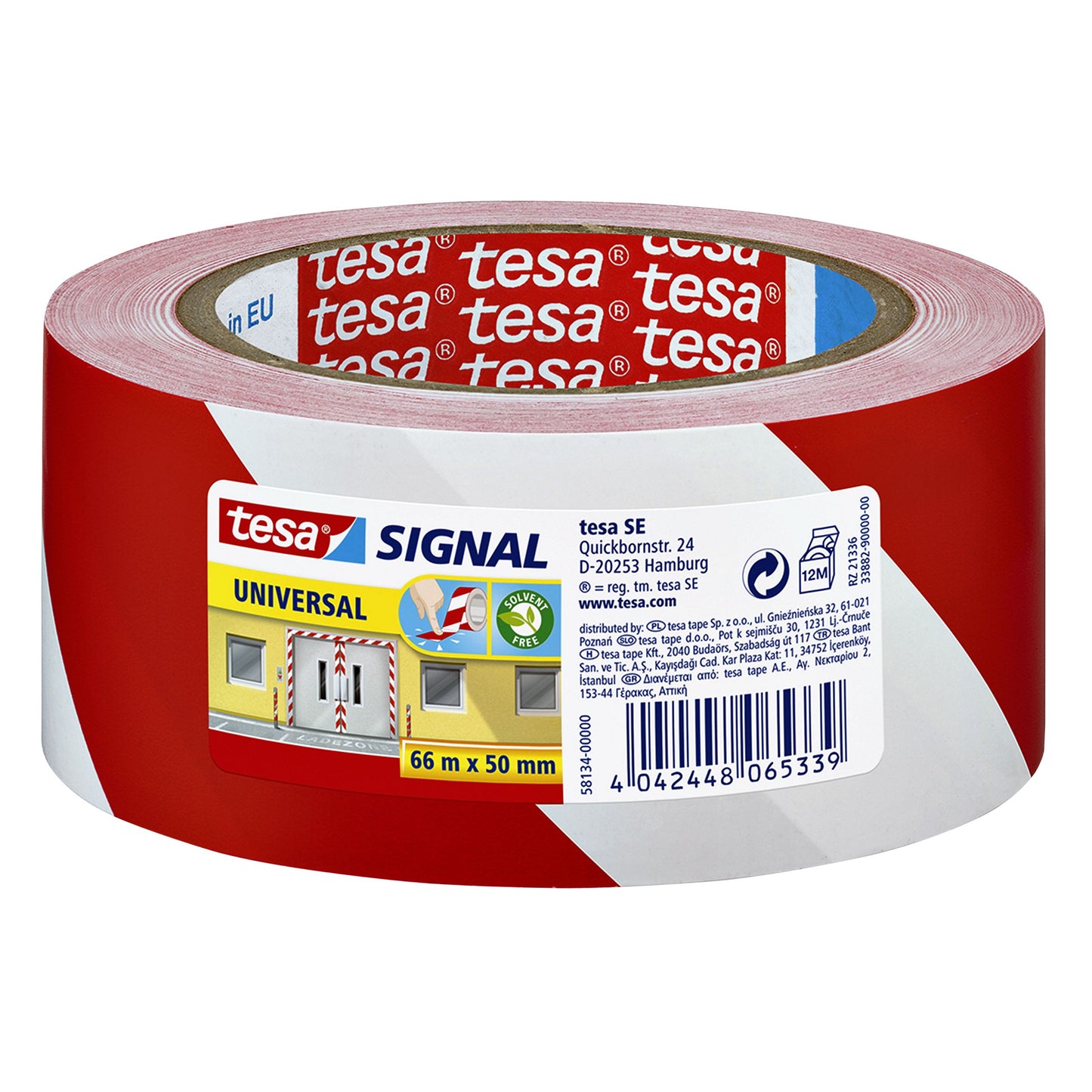 Tesa - Warn- und Markierungs® Signal Universal 66mx50mm rot.. | 6 Stück