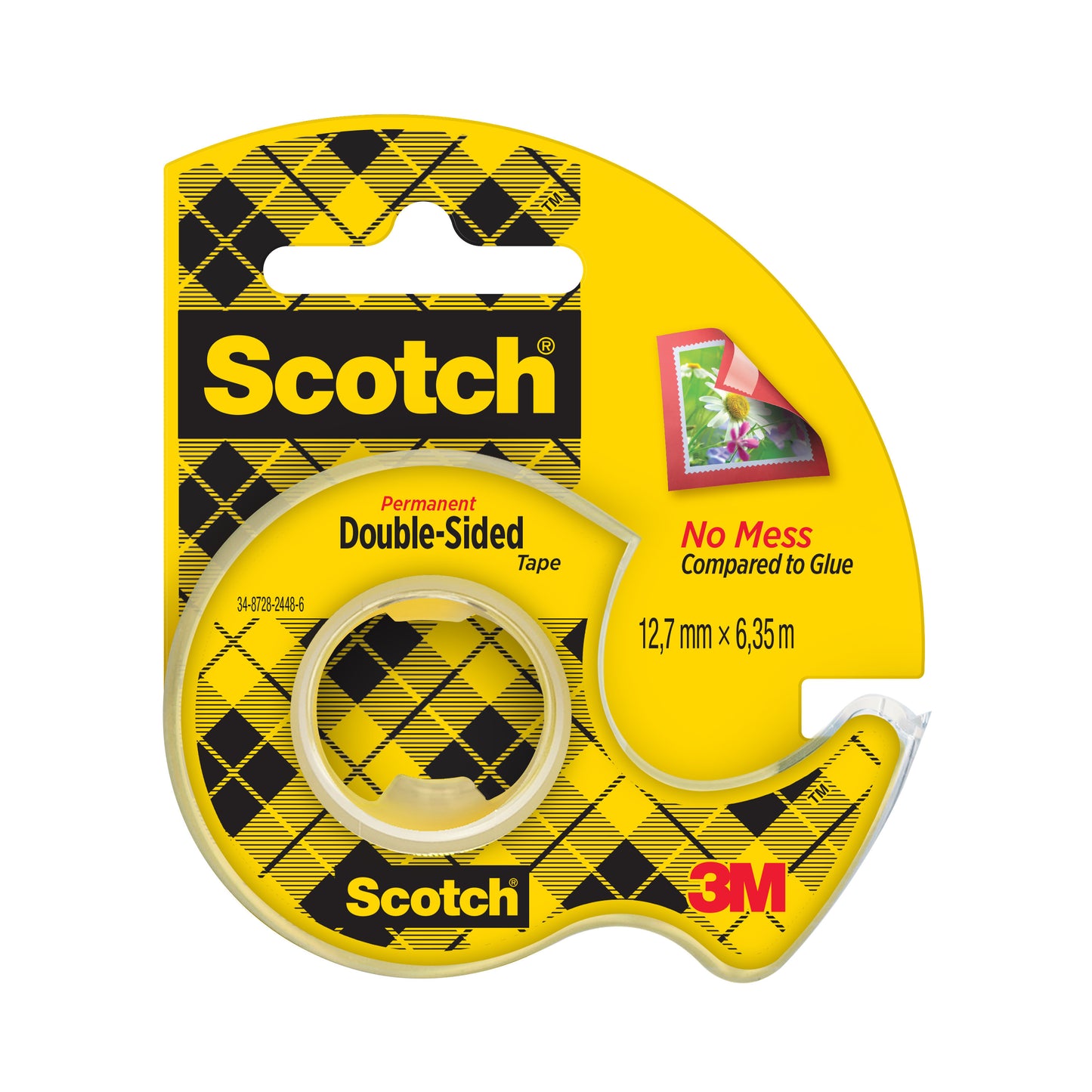 Scotch – doppelseitig, 12,7 mm x 6,3 m, Spender + Rolle