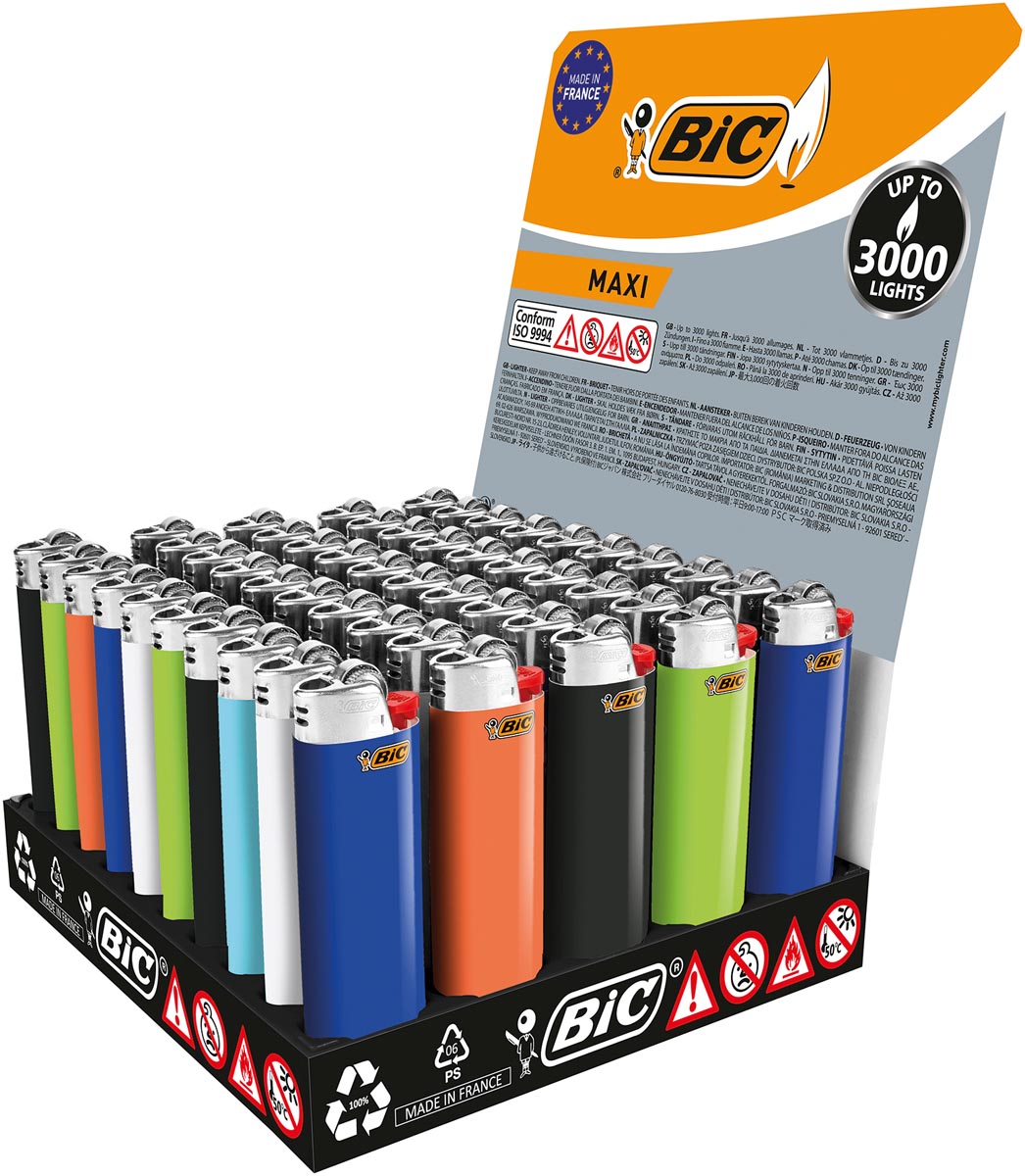 Bic - Maxi Feuersteinfeuerzeug, Display mit 50 Stück