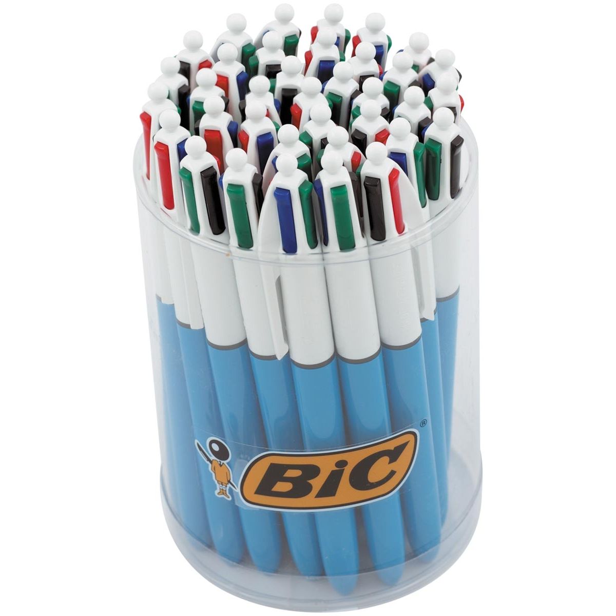 Bic - Colors Original 4-Farben-Kugelschreiber, mittel, klassische Schreibfarben, Tube à 36 Stück