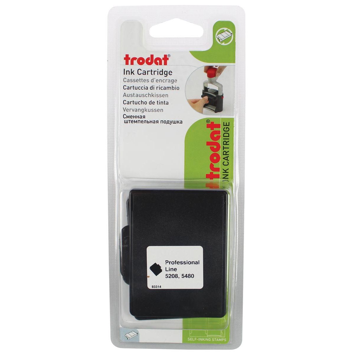 Trodat - Ersatzkissen schwarz, für Stempel 5480/5208, Blister mit 2 Stück