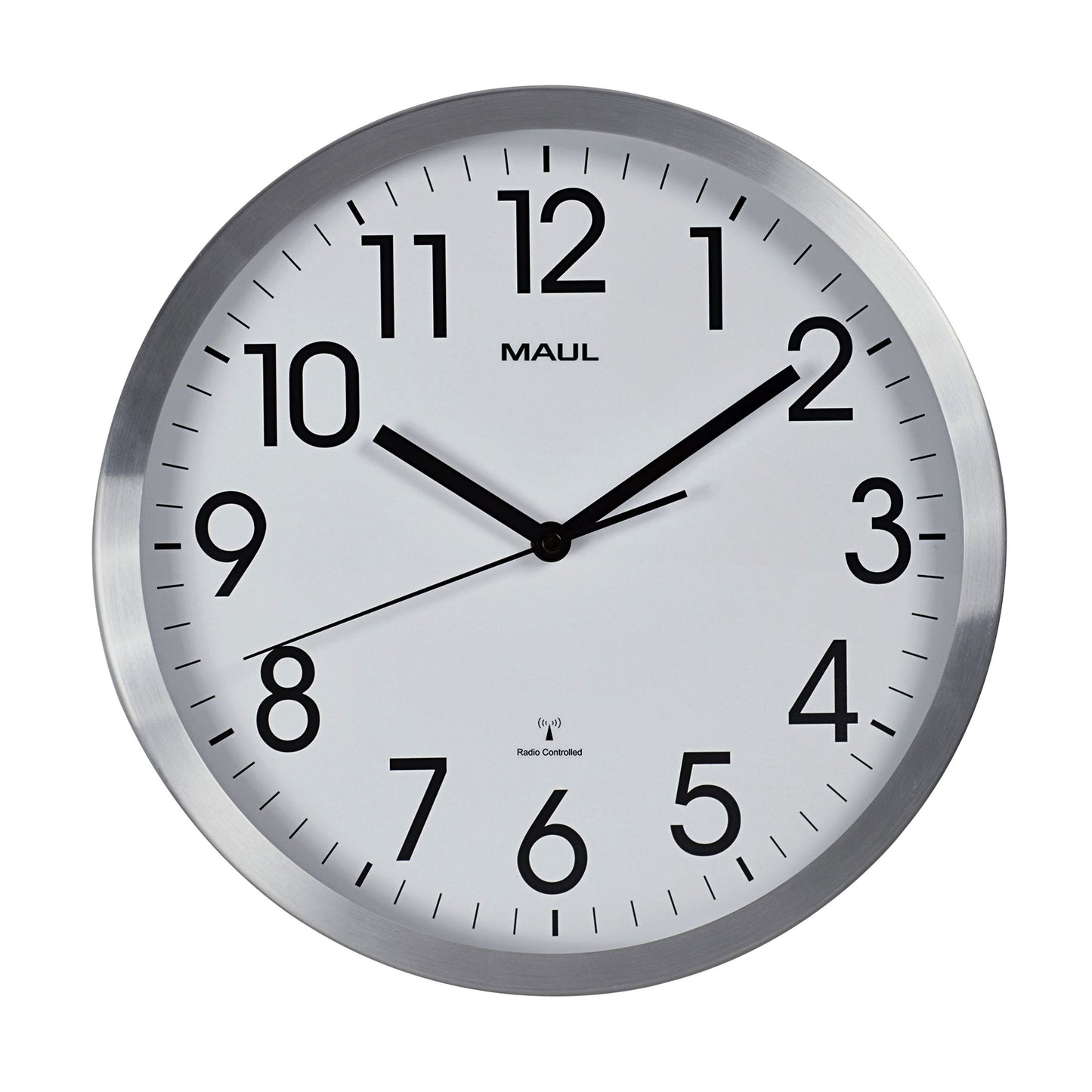 Maul - Wanduhr Move RC Ø305x45mm Alurahmen weiß inkl. Batterie