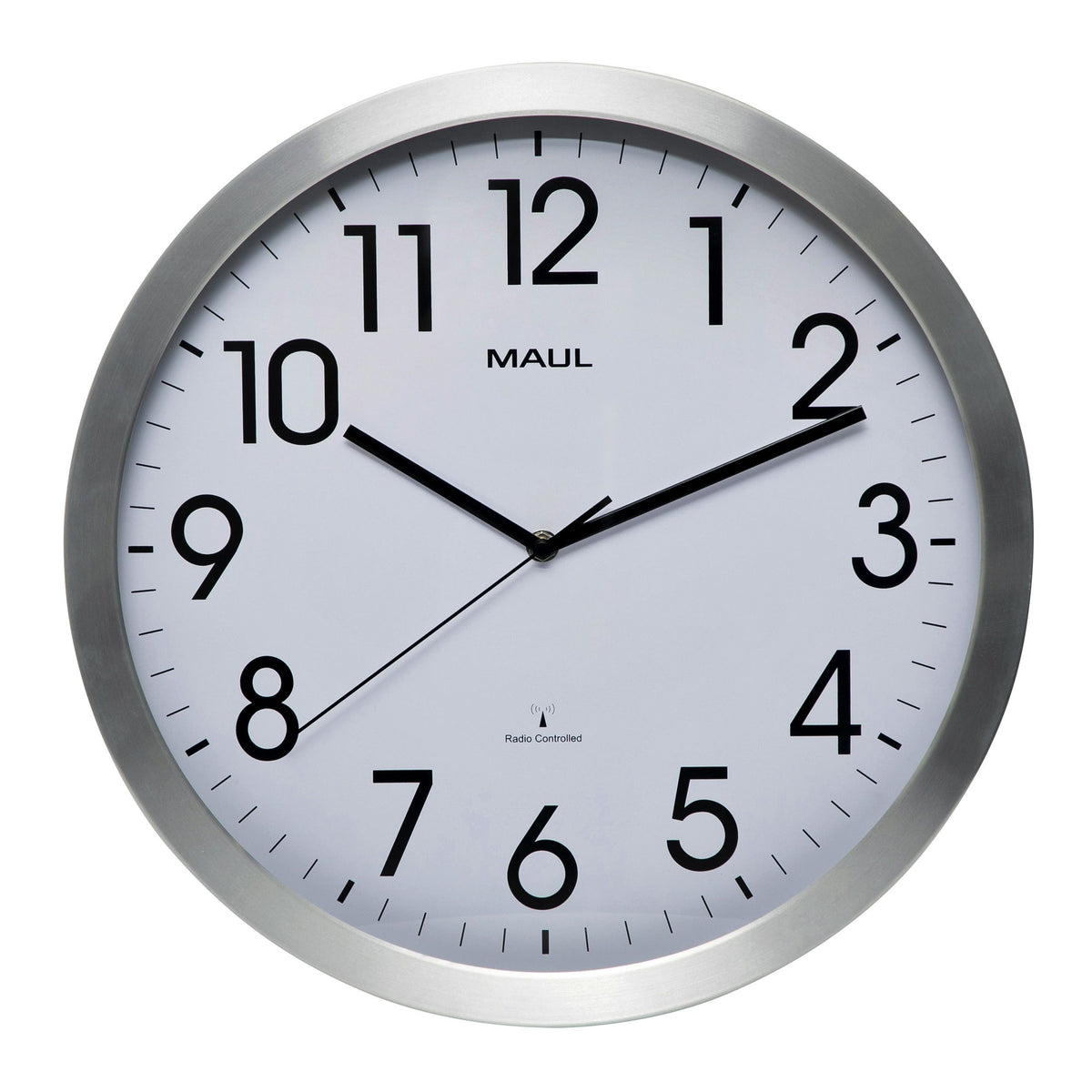 Maul - Wanduhr Move RC Ø400x45mm Alurahmen weiß inkl. Batterie
