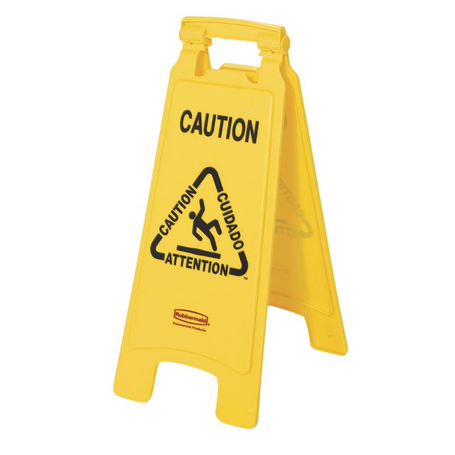 Rubbermaid - Warnschild zweiseitig mehrsprachig 64cm gelb