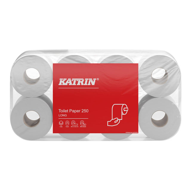 Katrin - Toilettenpapier 3-lagig 250 Blatt weiß 104872