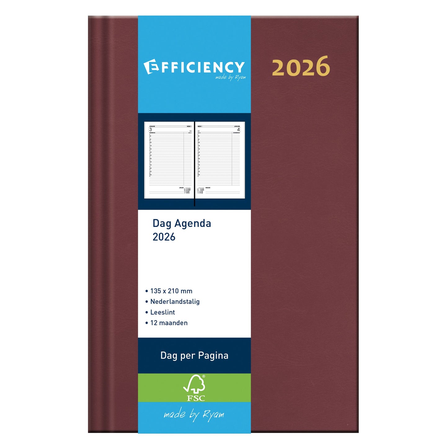 Ryam - Agenda 2026 Effizienz baladek 1d/1p bordeaux