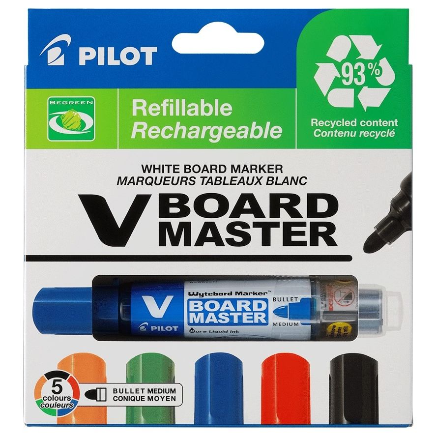 Pilot - Whiteboardmarker Begreen rund mittel sortiert 5 Stück