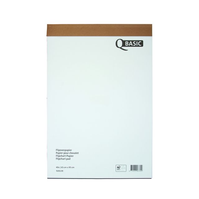 Qbasic – Flipchart-Papier 65 x 95 cm, 40 Blatt ungefaltet, Diamant | 3 Stück