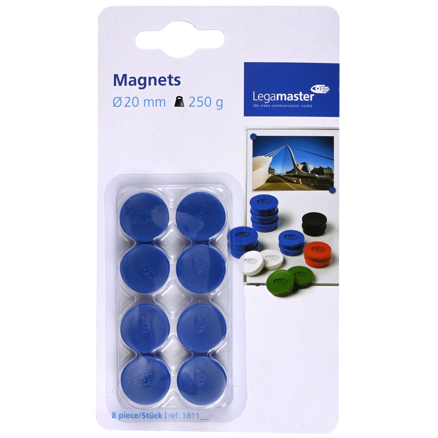 Legamaster - Magnet 20mm 250gr blau 8 Stück