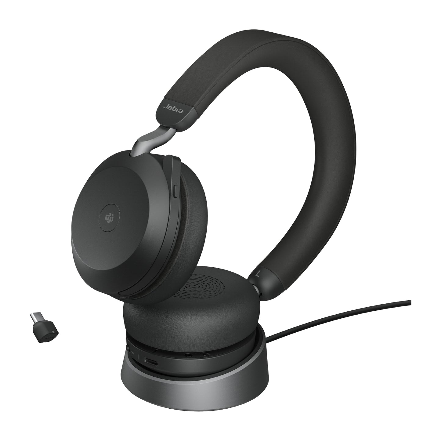 JABRA - Evolve2 75 Headset Bedraad en draadloos Hoofdband Oproepen/muziek USB Type-C Bluetooth Oplaadhouder Zwart