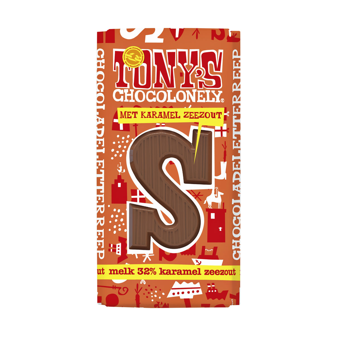 Tony's Chocolonely - Schokoladenbrief Milchkaramell Meersalz S 180gr | 15 Stück