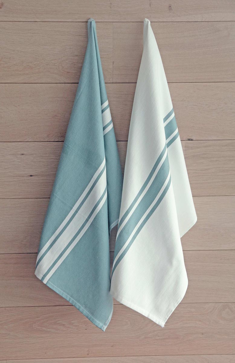 Klika - Handdoek Payton, ft 50 x 70 cm, gestreept, minéral, pak van 6 stuks