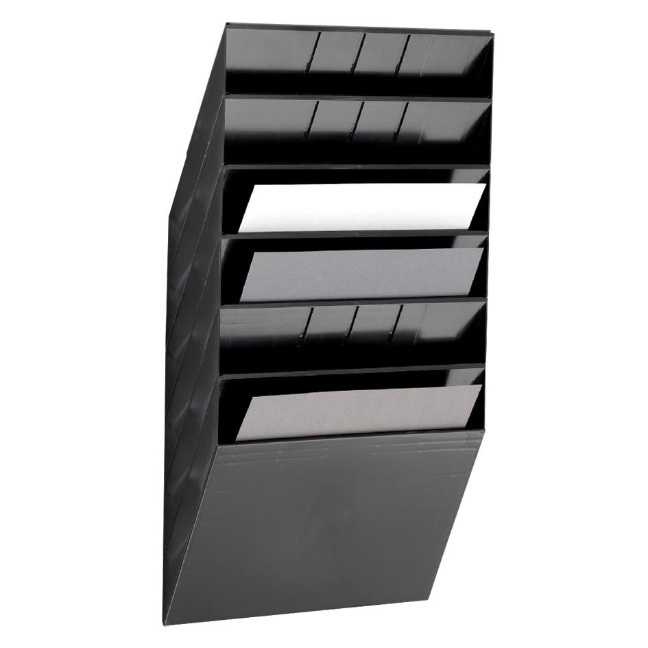 Langlebig - Prospekthalter Flexiboxx 6 A4 Quer schwarz