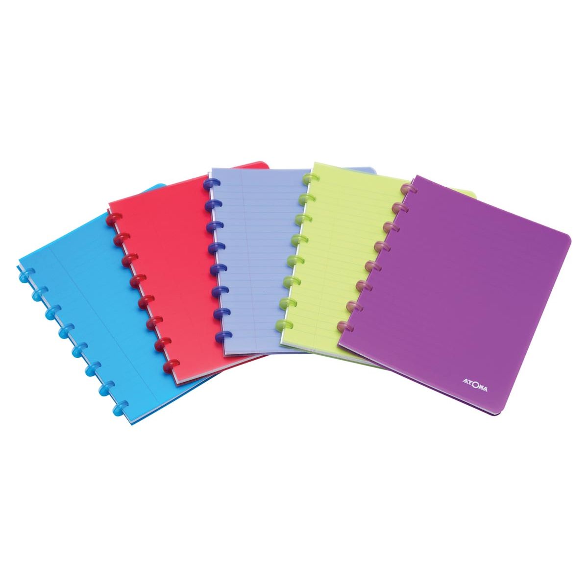 Atoma – Trendiges Notizbuch, ft A5, 144 Seiten, PP, kariert 5 mm, farbig sortiert