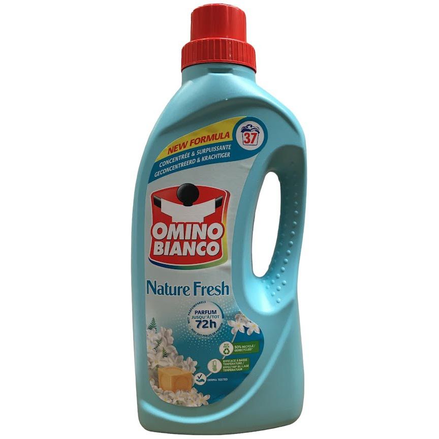 Omino Bianco - Nature Fresh Waschmittel, 37 Dosen, 1,48 l Flasche