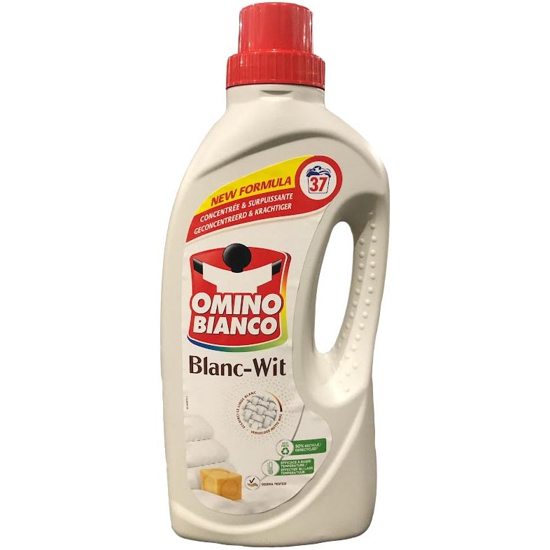 Omino Bianco - Weißes Waschmittel, 37 Dosen, 1,48 l Flasche