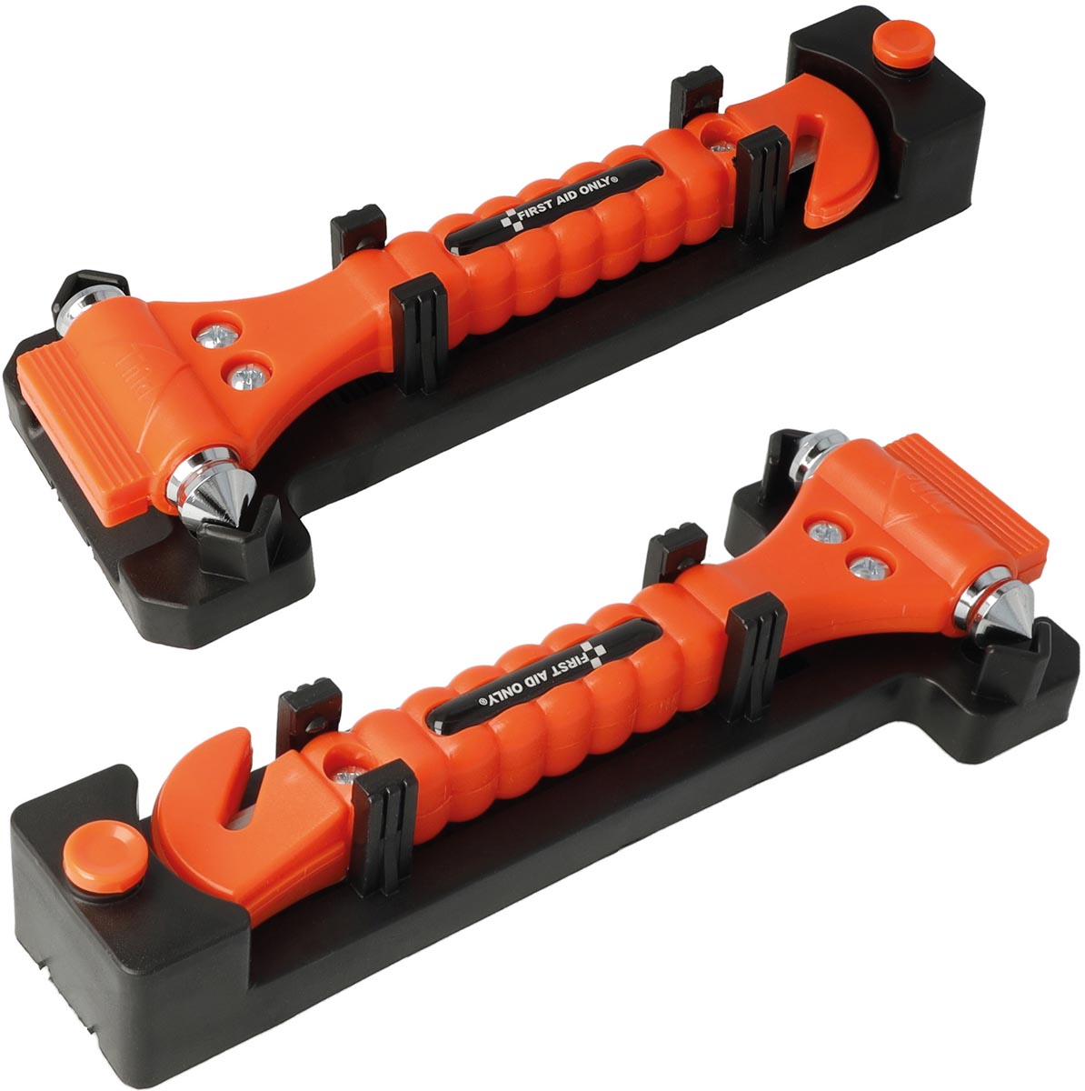 Westcott - First Aid Only Notfallhammer mit Sicherheitsgurtschneider, inklusive Aufsatz, 2 Stück, orange