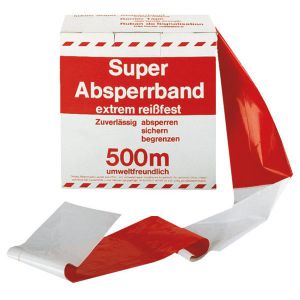 Farbbandabroller 500 Meter rot/weiß