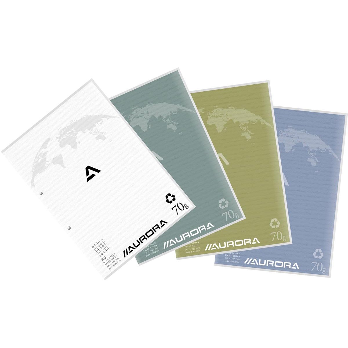 Aurora - Kursblock A4 70g kariert 5x5, mit Rand, 100 Blatt