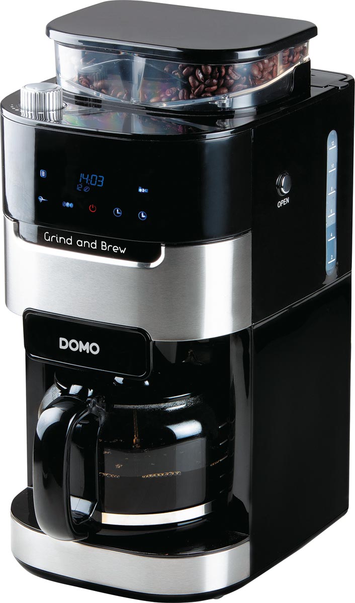 Domo - Grind and Brew Kaffeemaschine, digital, 1,5 Liter, schwarz