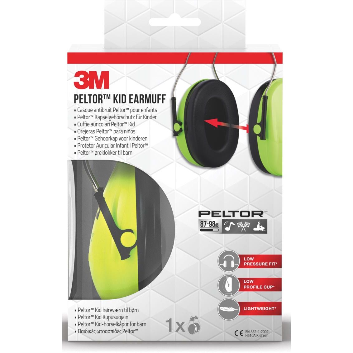 3M - Peltor-Ohrenschützer für Kinder H510AK (87-98 dB) neongrün