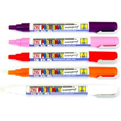 Posterman - Kreidemarker PMA-20 schmale Spitze 1 mm weiß