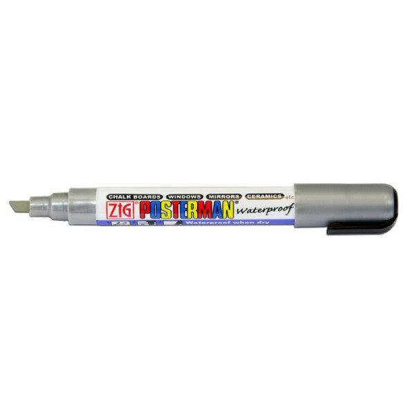 Posterman – Kreidemarker PMA-50, Meißelspitze, 2–6 mm, silberfarben