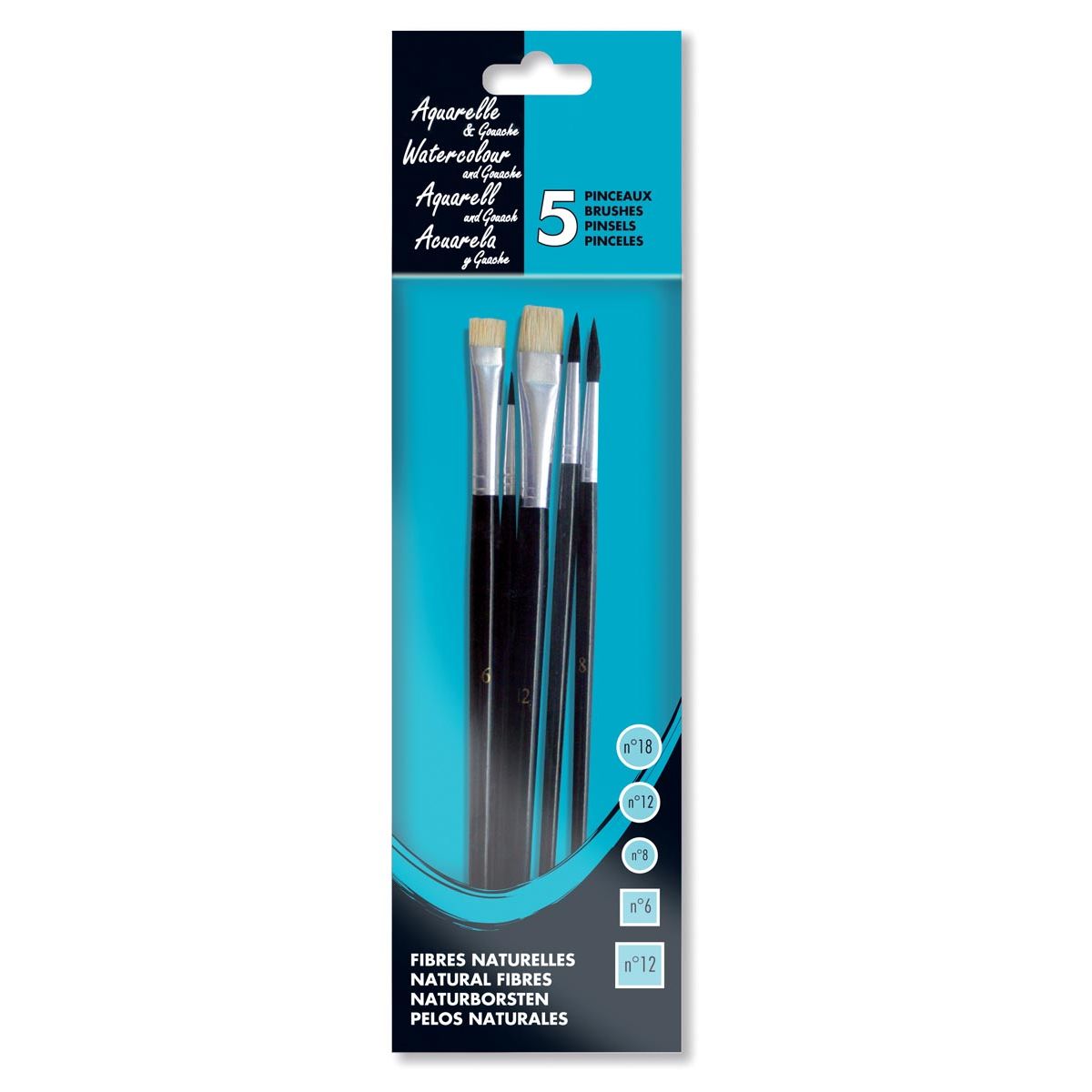 Klika - Aquarellpinsel, 5er-Set